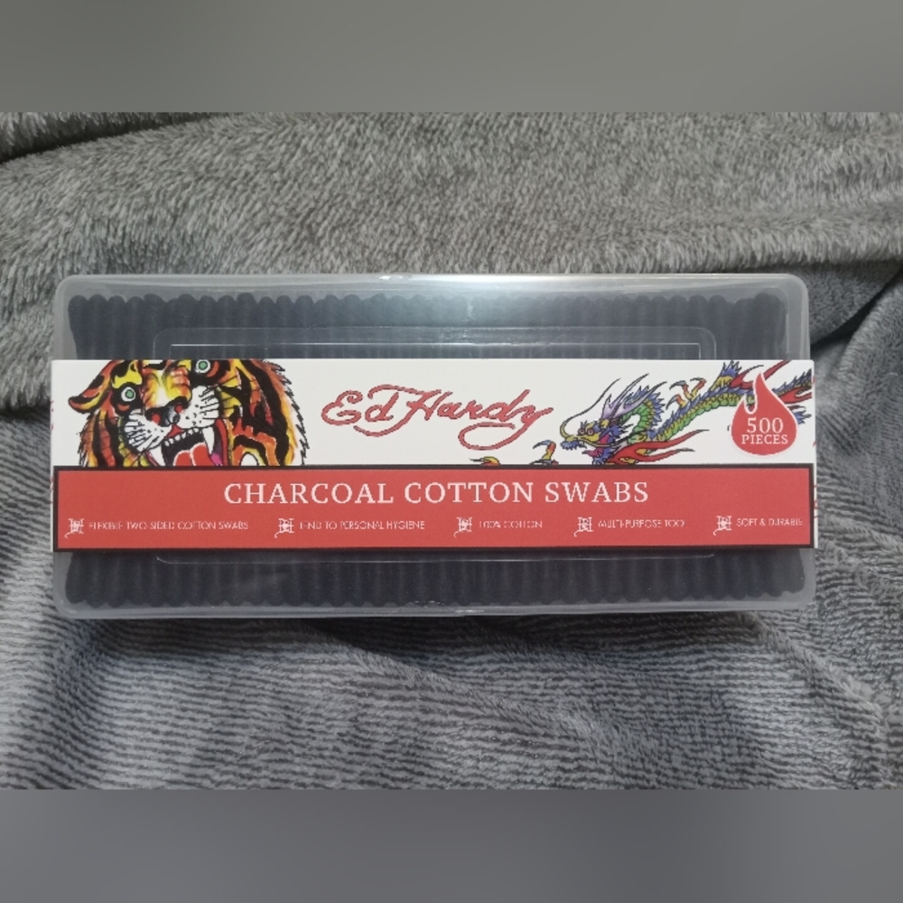 NWT Ed Hardy Charcoal cotton swabs